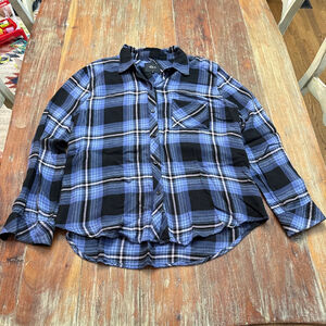 Rails Midnight Blue Pink Hunter Plaid Button Down Shirt Medium Soft